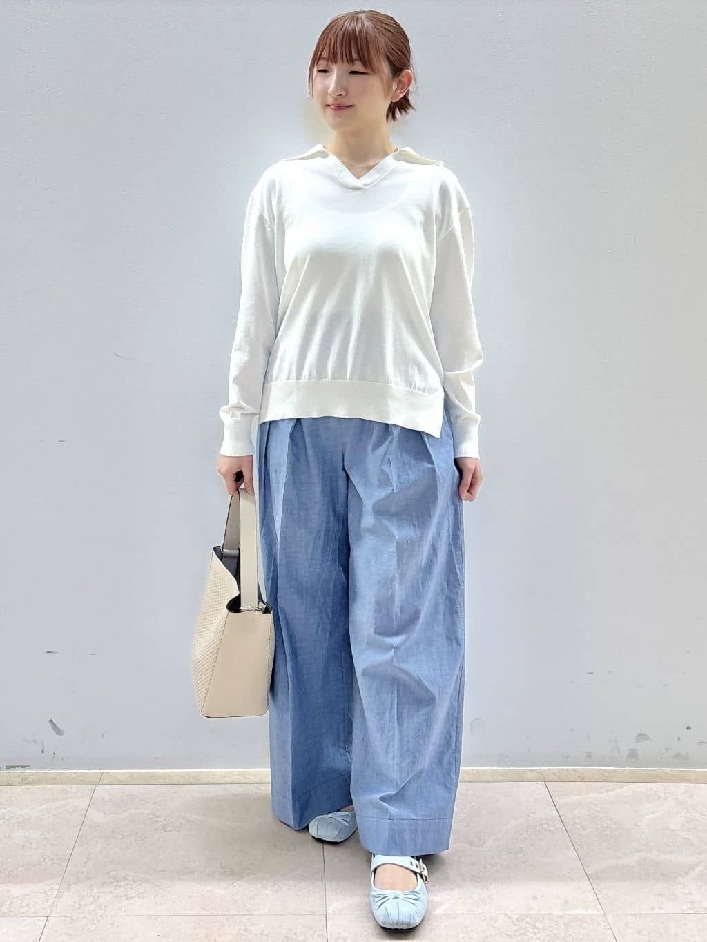 Satoさんの「Reflect｜スキッパーネックニットプルオーバー」を使ったコーディネート