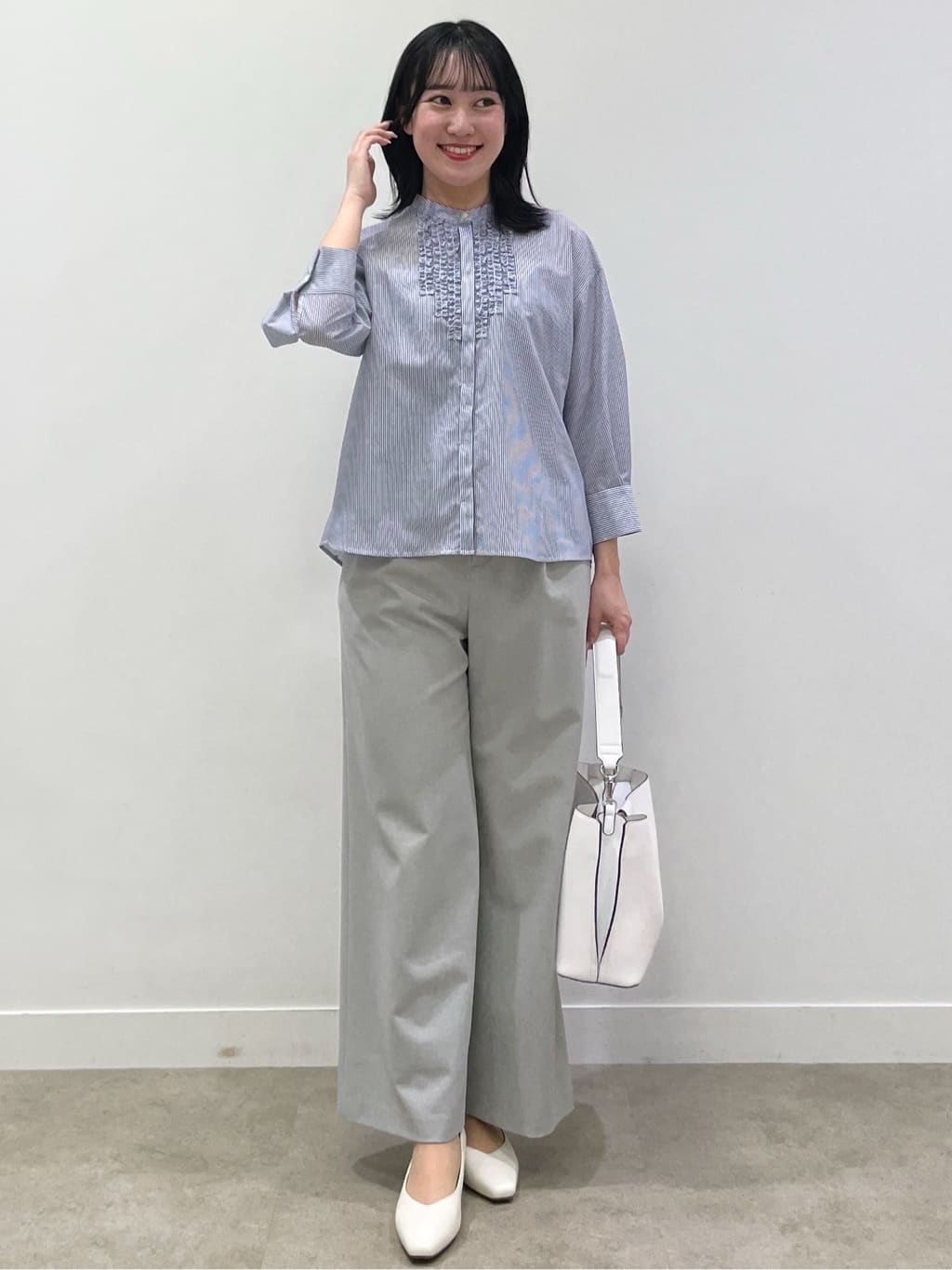 yukariさんの「Reflect｜【接触冷感】八分袖フロントフリルブラウス」を使ったコーディネート