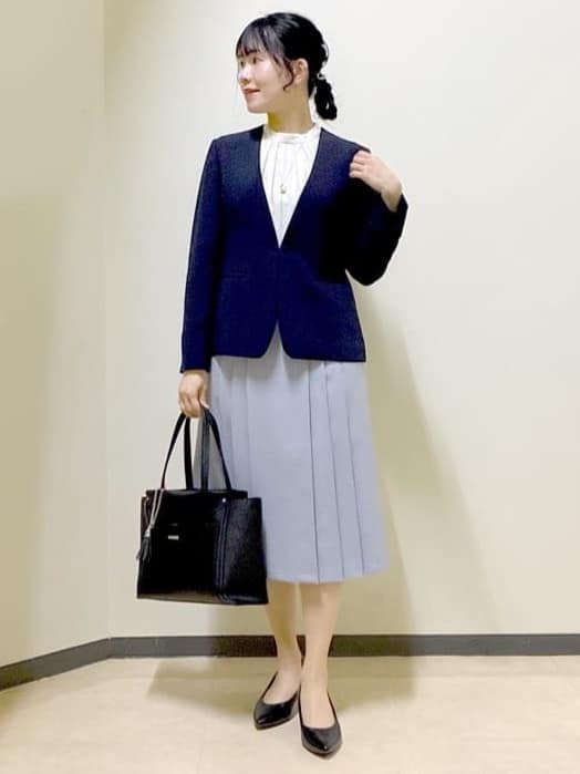  beni_gingerさんの「Reflect｜【SS-4Lサイズ／通勤／セットアップ可】ノーカラージャケット」を使ったコーディネート