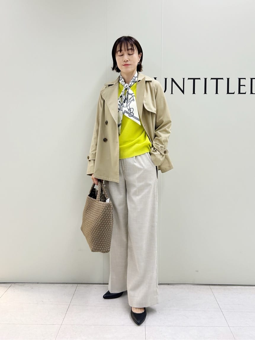 Mikiさんの「UNTITLED｜【定番人気/はっ水/洗える】タスランショートトレンチコート」を使ったコーディネート