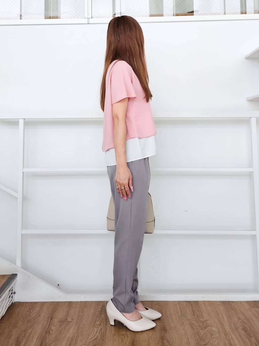 ゆゆさんの「SHOO･LA･RUE｜【洗濯機可/体型カバー】1枚でサマ見え バイカラーレイヤードブラウス」を使ったコーディネート