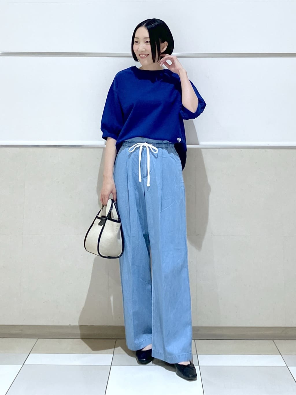 eriko さんの「Dessin｜【360度可愛い】バックヘンリーカットソー5分袖」を使ったコーディネート