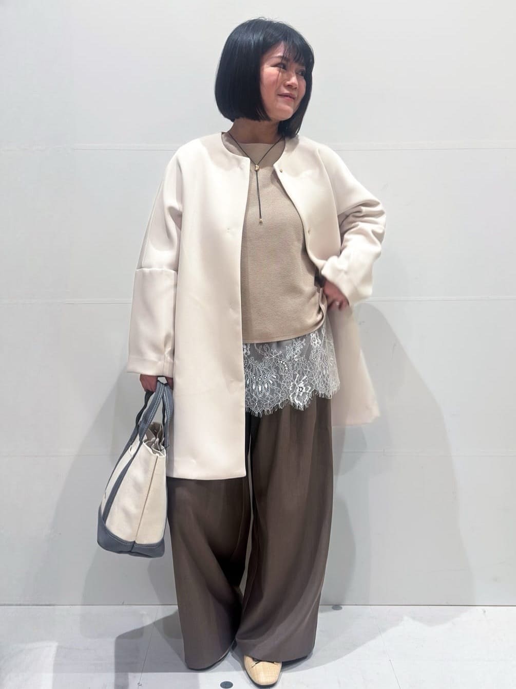 Minさんの「OPAQUE.CLIP｜フォルムスリーブミドルコート【洗濯機OK】」を使ったコーディネート