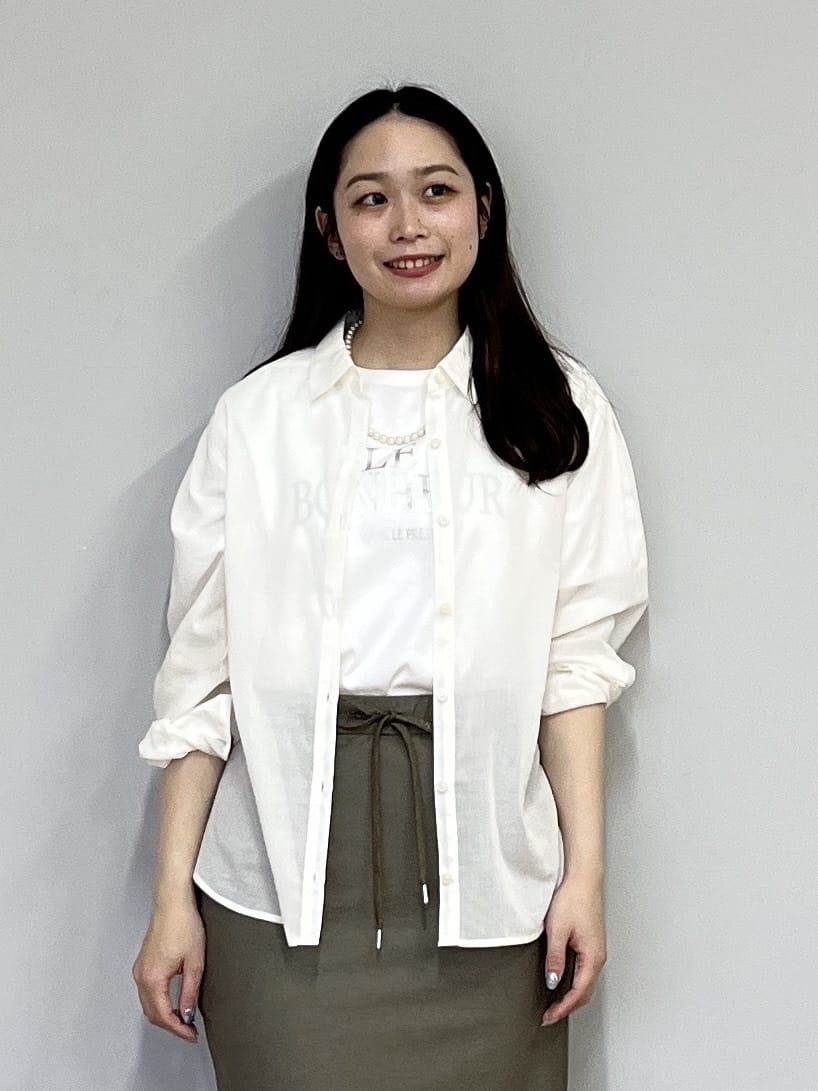 Saekoさんの「COUP DE CHANCE｜【手洗い可】シアーローンシャツ」を使ったコーディネート