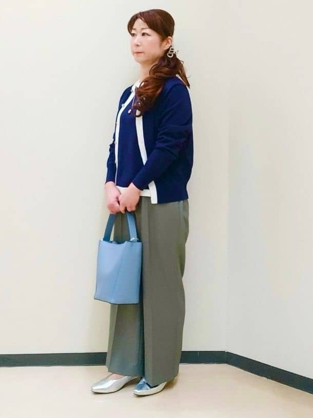 花さんの「Reflect｜【ウエスト総ゴム】チェック柄イージーワイドパンツ」を使ったコーディネート