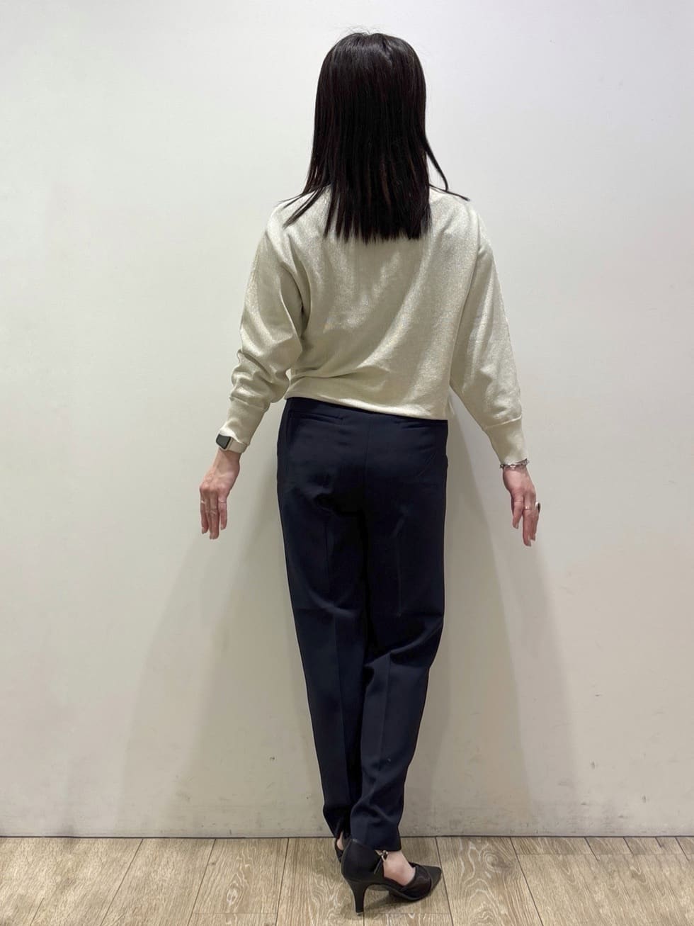 mameさんの「index｜フロントパーツ付きドルマンスリーブニット【洗濯機OK／抗ピル】《7col》」を使ったコーディネート