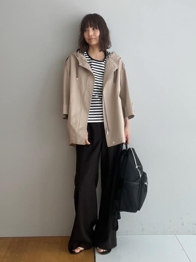 misaさんの「DRESSTERIOR｜【接触冷感／抗菌防臭／消臭】アイスクリアコットンドルマンスリーブボーダーTシャツ」を使ったコーディネート