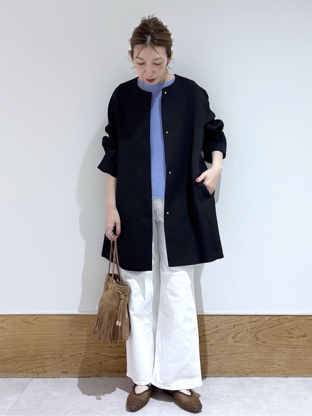 はなさんの「OPAQUE.CLIP｜フォルムスリーブミドルコート【洗濯機OK】」を使ったコーディネート