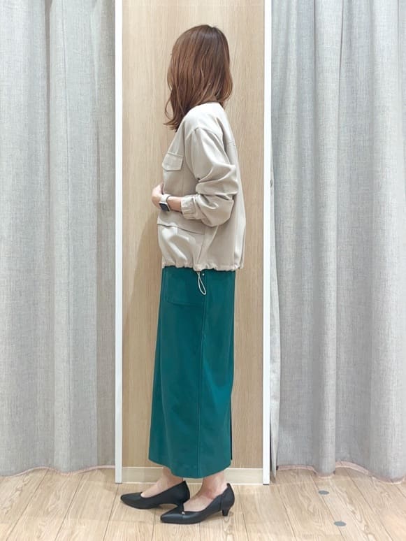みーちゃんさんの「grove｜【貴島明日香さん着用・洗える】麻調ノーカラーブルゾン」を使ったコーディネート