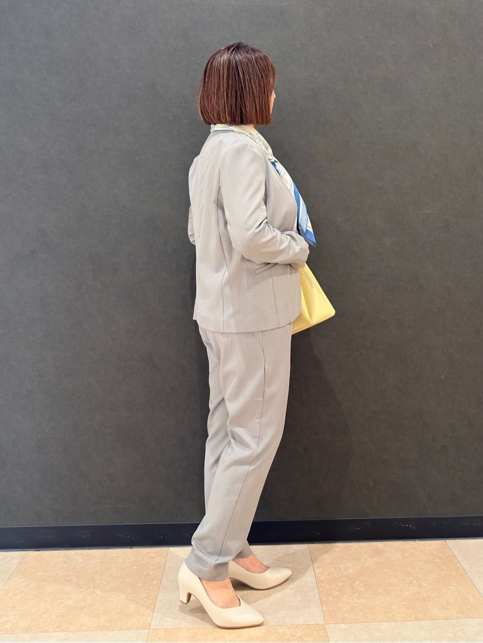 Megさんの「SHOO･LA･RUE｜【洗濯機可/UV/SS-3L】すっきり好印象 ノーカラージャケット」を使ったコーディネート