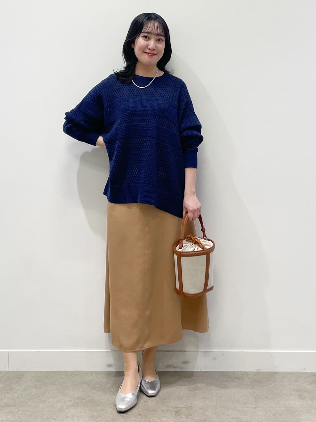 yukariさんの「Reflect｜【レイヤードにおすすめ◎】メッシュ風ドライタッチニット」を使ったコーディネート