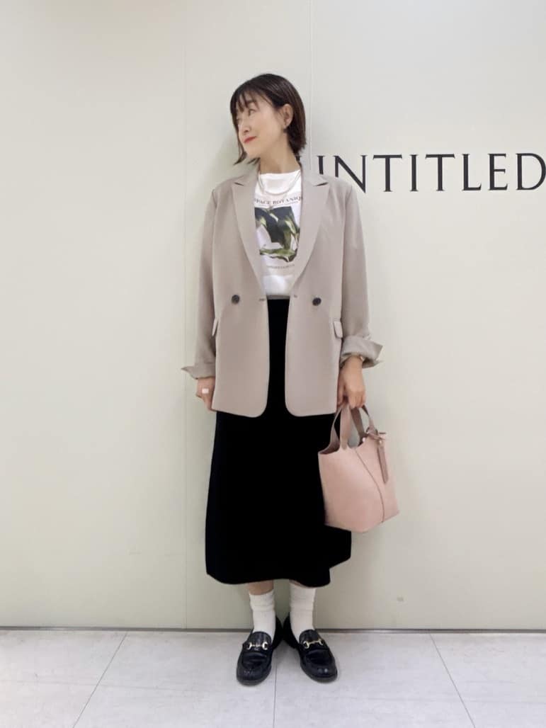 Mikiさんの「UNTITLED｜【セットアップ可/ウエストゴム】Aラインニットスカート」を使ったコーディネート