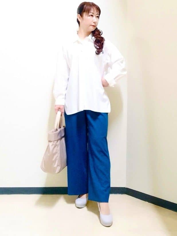 花さんの「Reflect｜【羽織りにも◎】タイプライタービッグシャツ」を使ったコーディネート