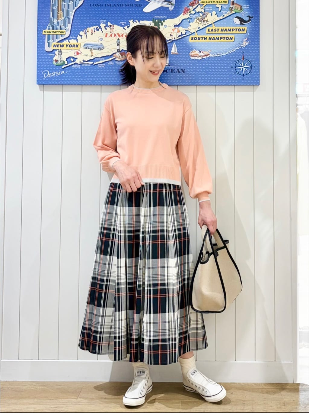 uwatokoさんの「Dessin｜【洗える】バイカラーデザインニット」を使ったコーディネート