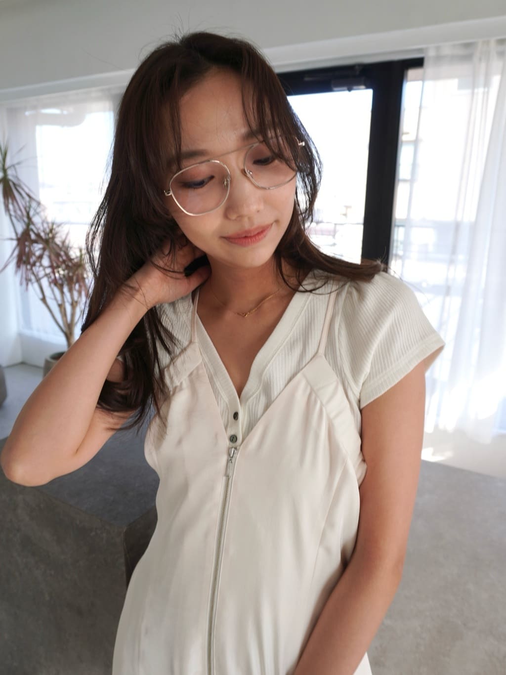 CODE A 本部スタッフさんの「CODE A｜sensual strap cami dress」を使ったコーディネート