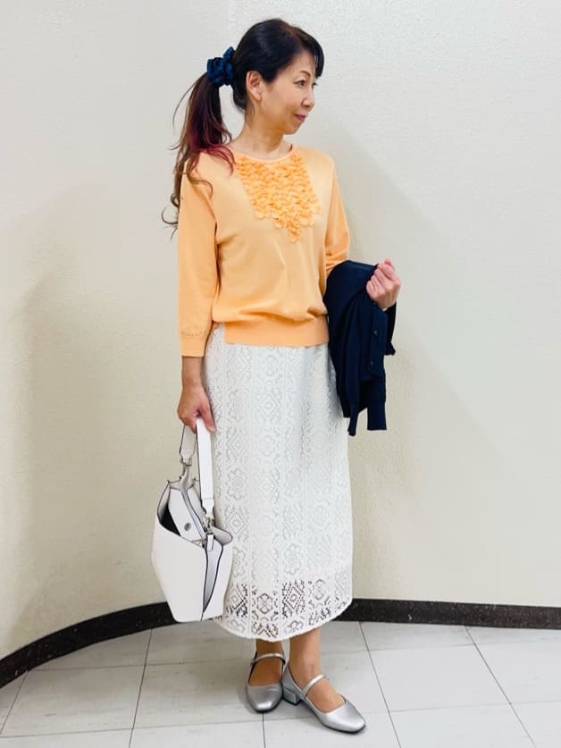 ⭐︎Eimi⭐︎さんの「Reflect｜レースデザインスリーブカーディガン」を使ったコーディネート