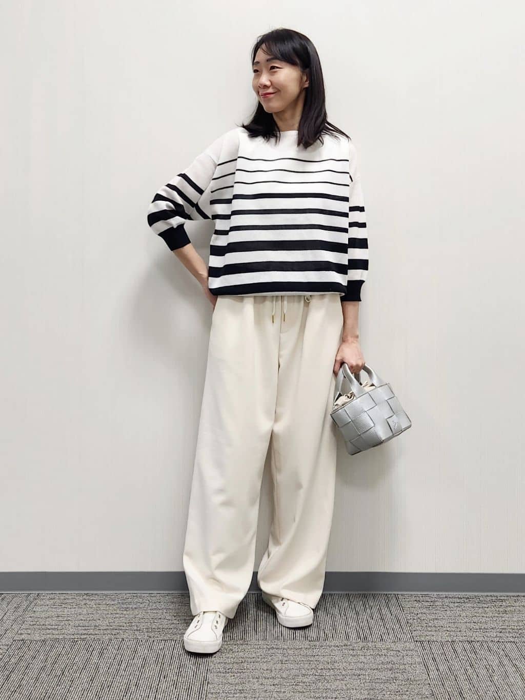 naraさんの「Dessin｜【洗える】シアーリラックスニット」を使ったコーディネート