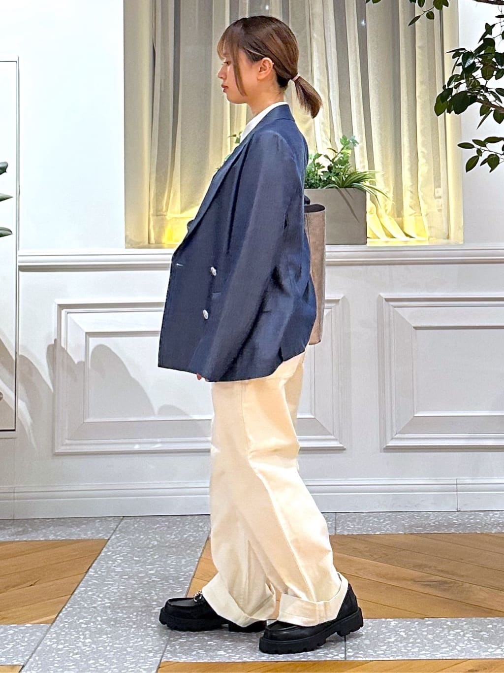 なべこさんの「DRESSTERIOR｜【otonaMUSE5月号掲載/セットアップ可】テンセルデニムダブルジャケット」を使ったコーディネート