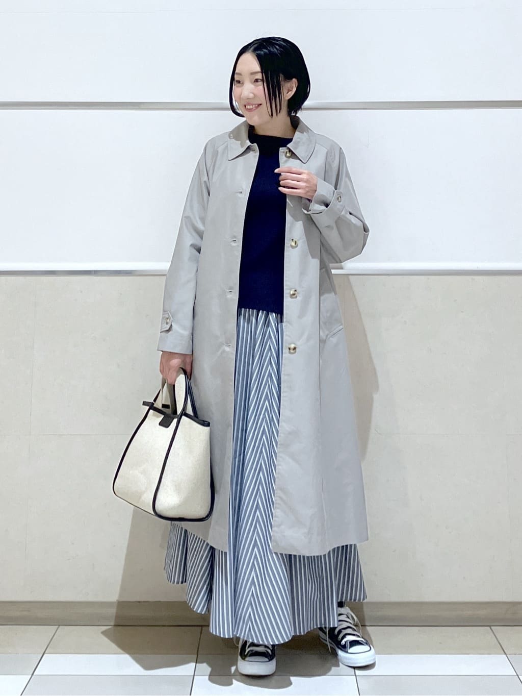 eriko さんの「Dessin｜シャンブレースプリングコート」を使ったコーディネート