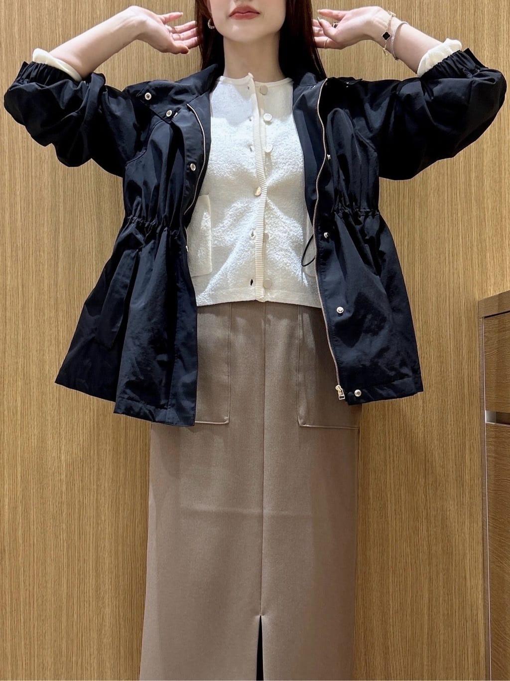 maiさんの「OPAQUE.CLIP｜撥水スタンドZIPブルゾン【洗濯機OK／UVケア／花粉対応】」を使ったコーディネート