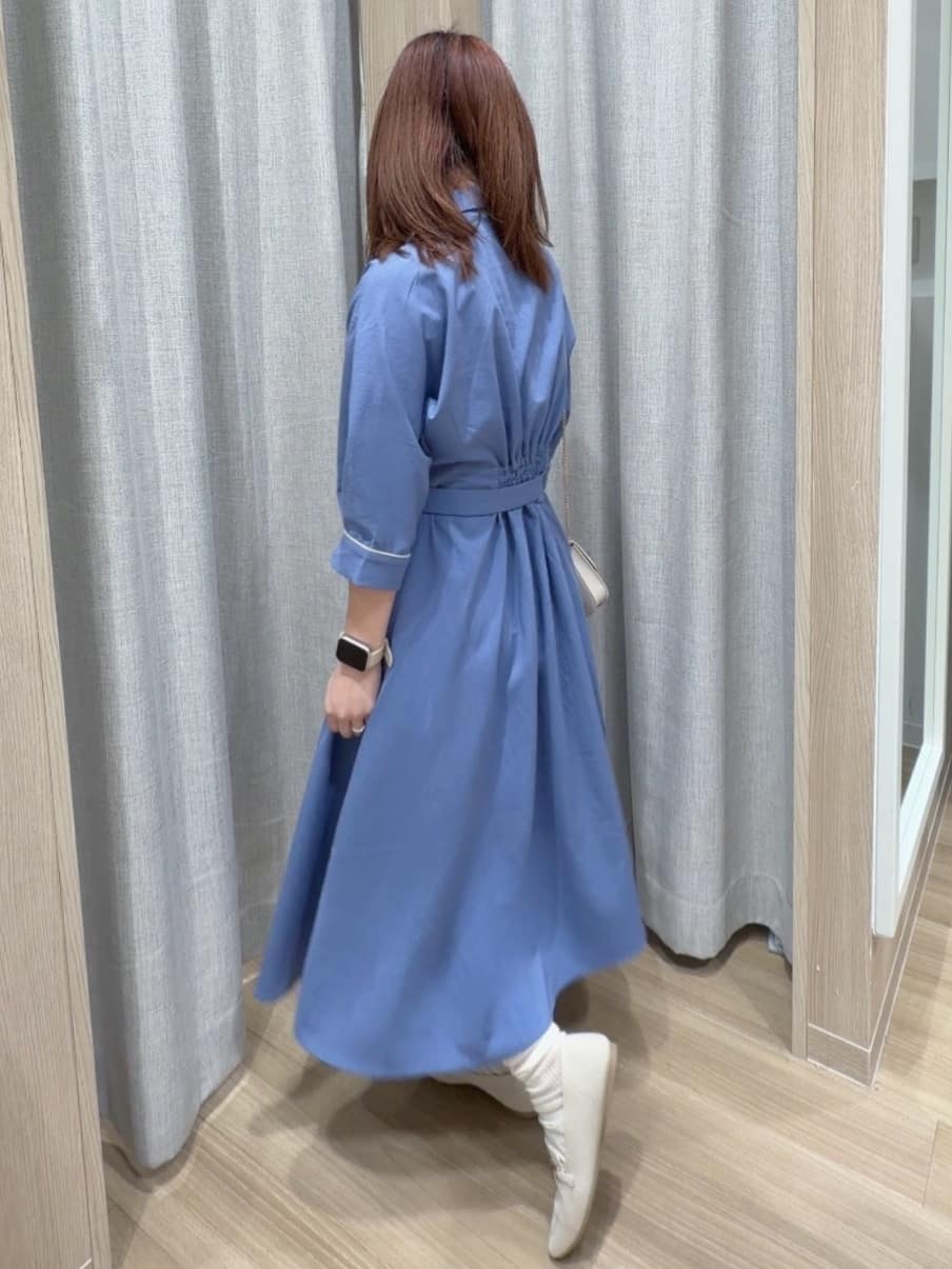 Fumikaさんの「grove｜【美シルエット】ウエストタック配色ワンピース」を使ったコーディネート