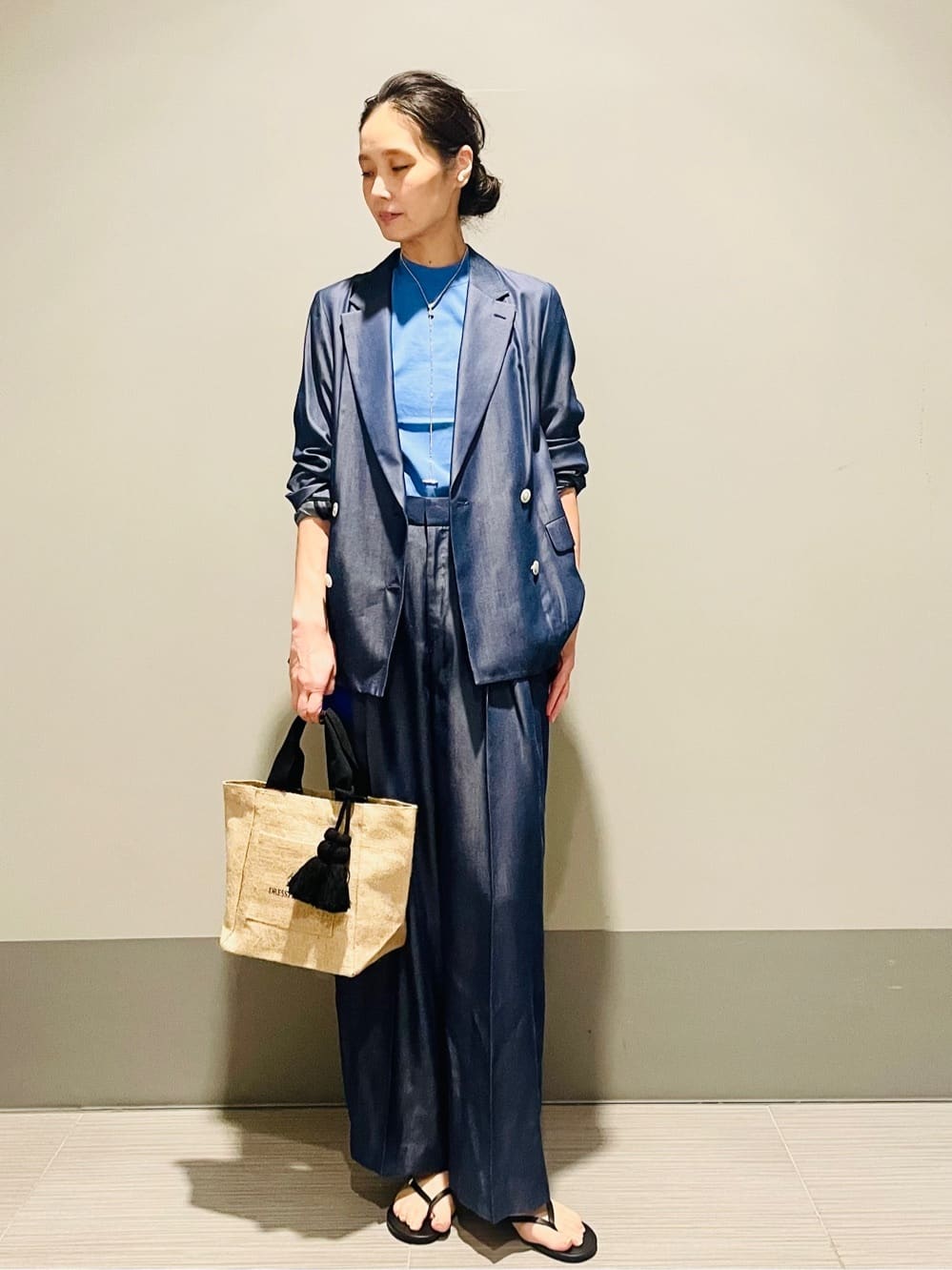 Annさんの「DRESSTERIOR｜【otonaMUSE5月号掲載/セットアップ可】テンセルデニムダブルジャケット」を使ったコーディネート