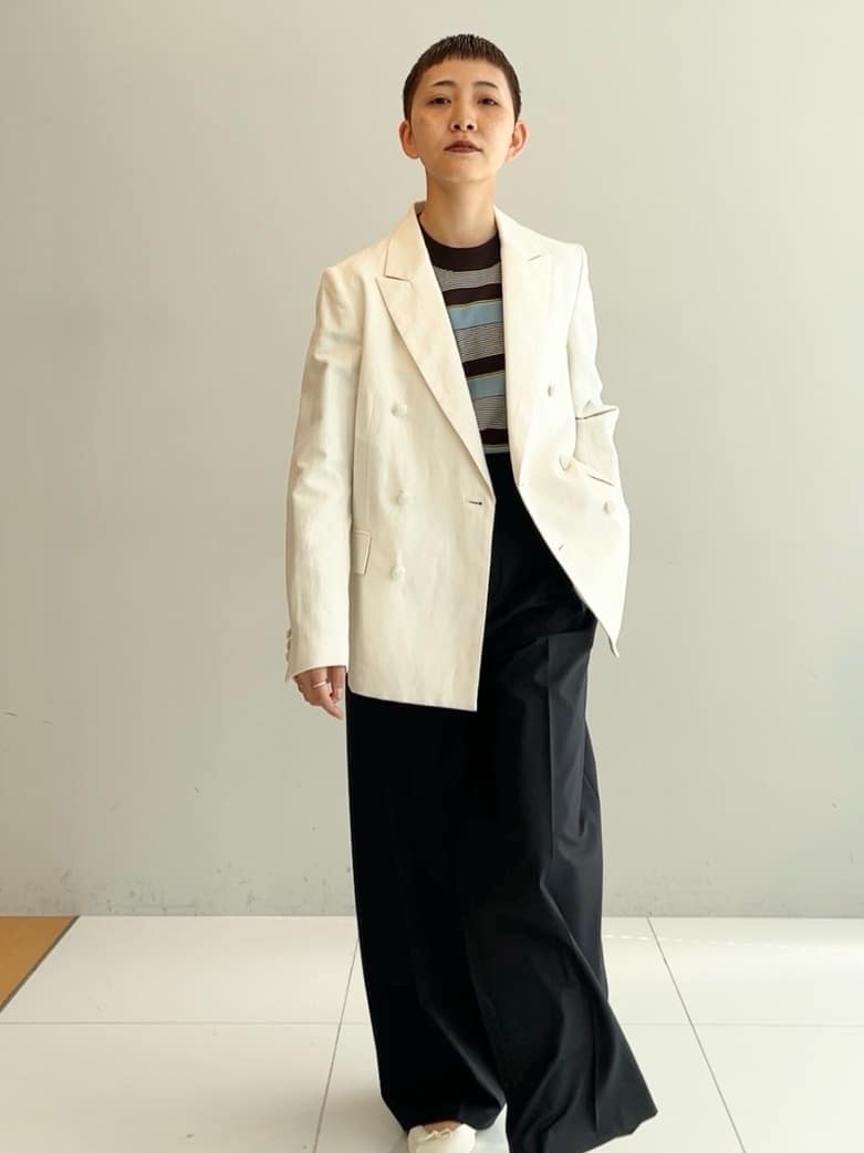 OCHIAIさんの「DRESSTERIOR｜【セットアップ可】リネンブレンドダブルブレストジャケット」を使ったコーディネート