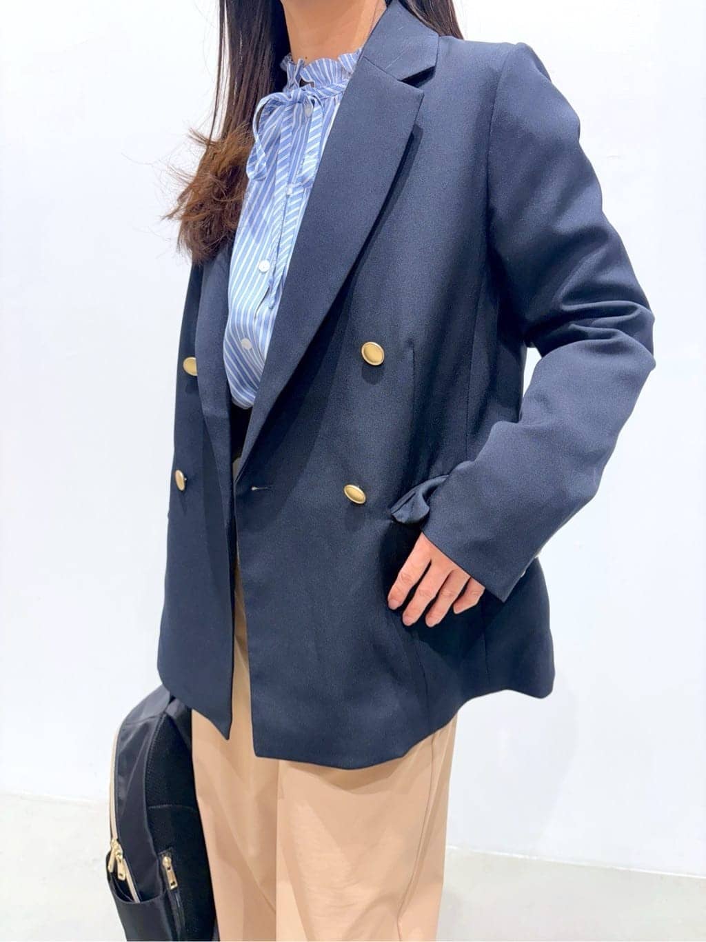 ＷＡさんの「grove｜【マシンウォッシュ/防シワ】ダブルテーラードジャケット【着回しカセット】」を使ったコーディネート