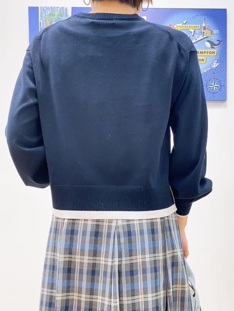 Hamaさんの「Dessin｜【洗える】バイカラーデザインニット」を使ったコーディネート