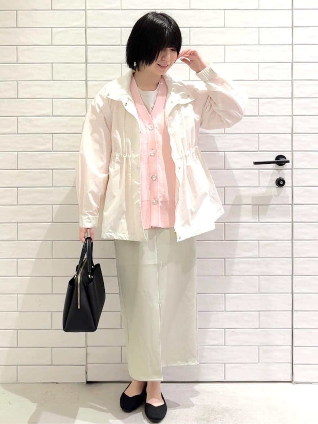 しおりさんの「OPAQUE.CLIP｜撥水スタンドZIPブルゾン【洗濯機OK／UVケア／花粉対応】」を使ったコーディネート
