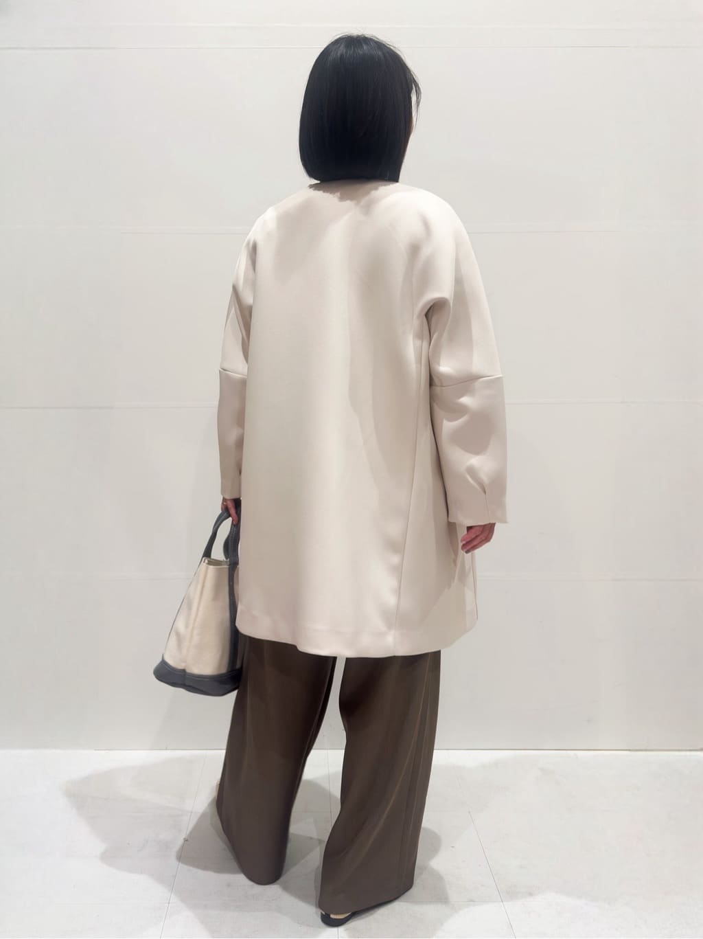 Minさんの「OPAQUE.CLIP｜フォルムスリーブミドルコート【洗濯機OK】」を使ったコーディネート