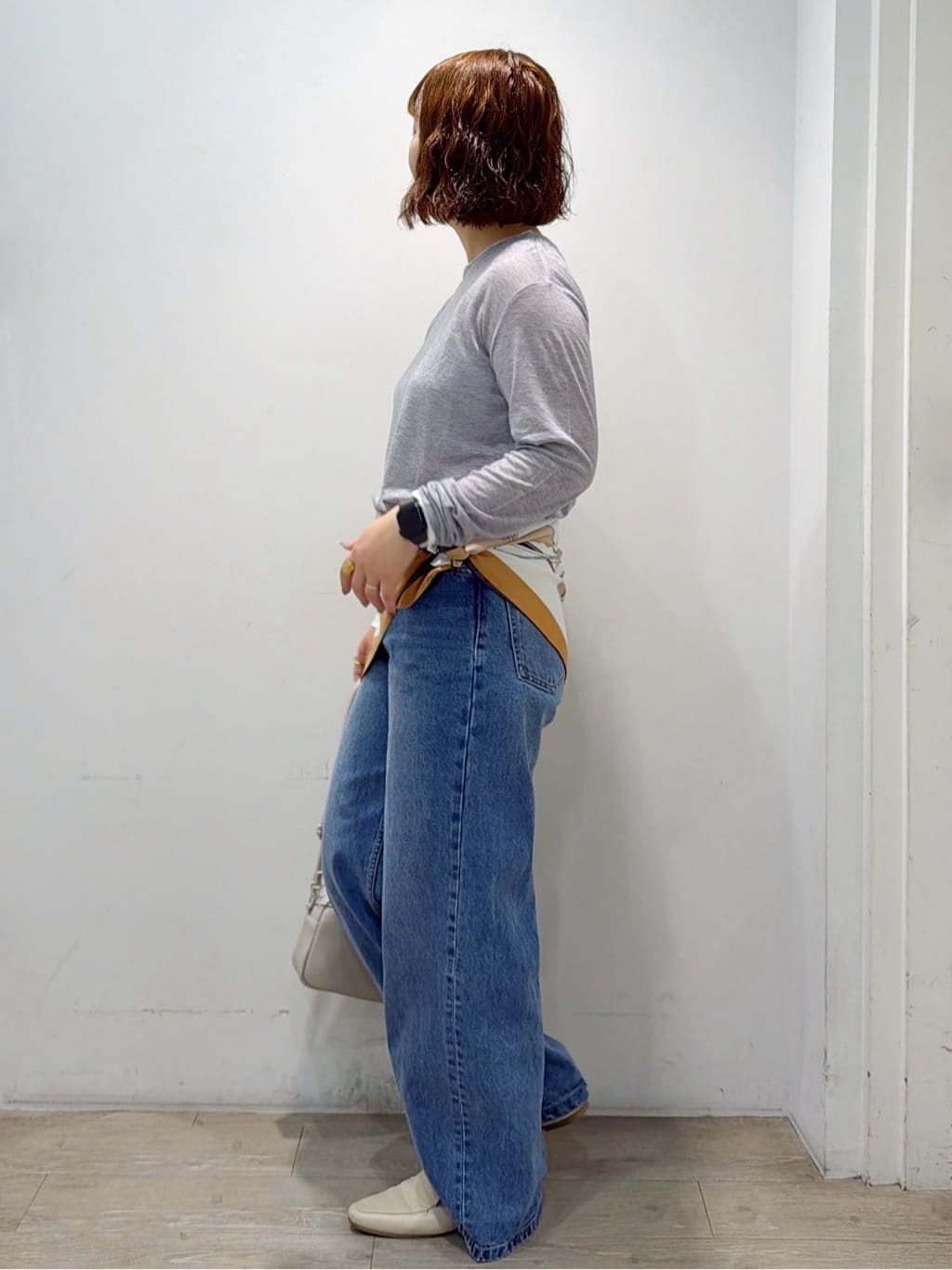 sumicaさんの「OPAQUE.CLIP｜配色レイヤードロングスリーブTシャツ【洗える】」を使ったコーディネート