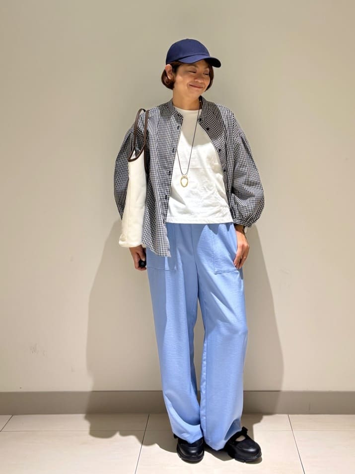 Haruさんの「Dessin｜【洗える】バルーンスリーブバンドカラーシャツ」を使ったコーディネート