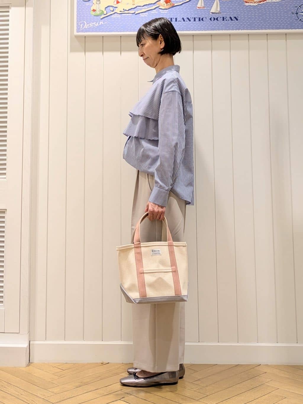 micoさんの「Dessin｜【洗える】フリルシャツブラウス」を使ったコーディネート