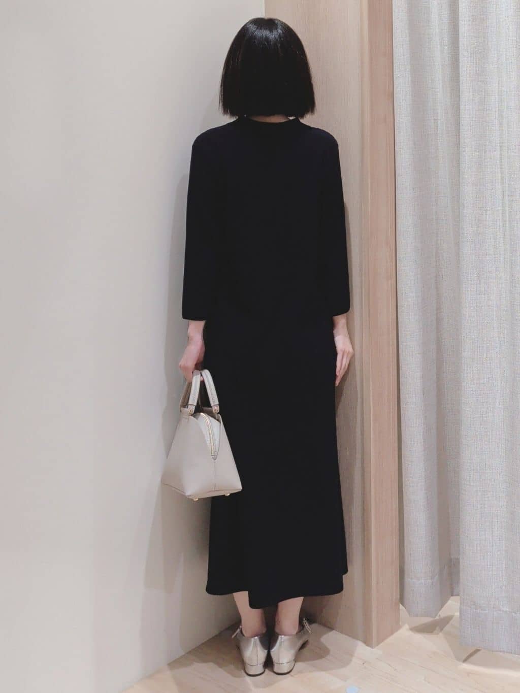 Yuiさんの「grove｜高評価！【洗える】大人の上品ポロニットワンピース」を使ったコーディネート