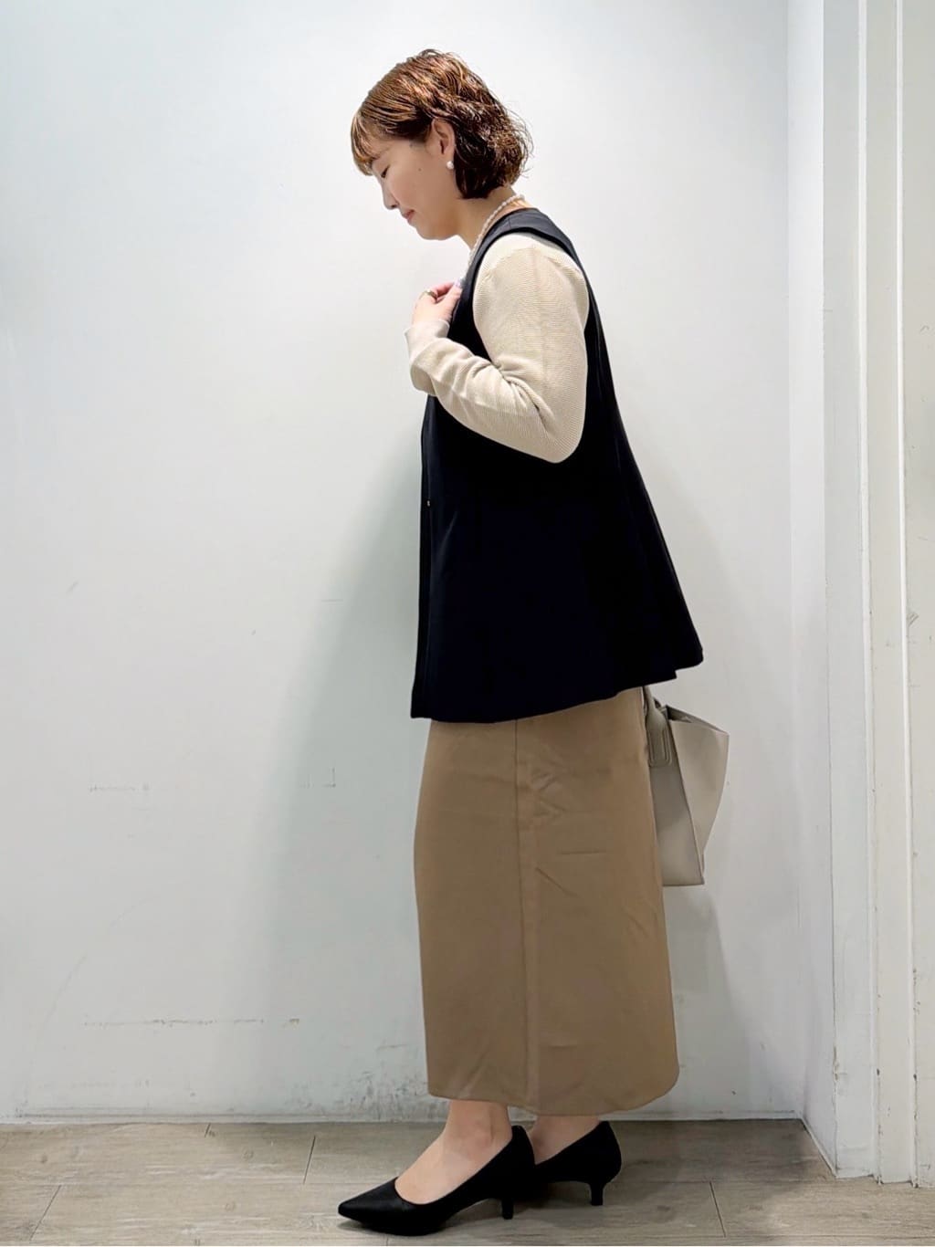 sumicaさんの「OPAQUE.CLIP｜ペプラムジレ／セットアップ対応可【洗濯機OK】」を使ったコーディネート