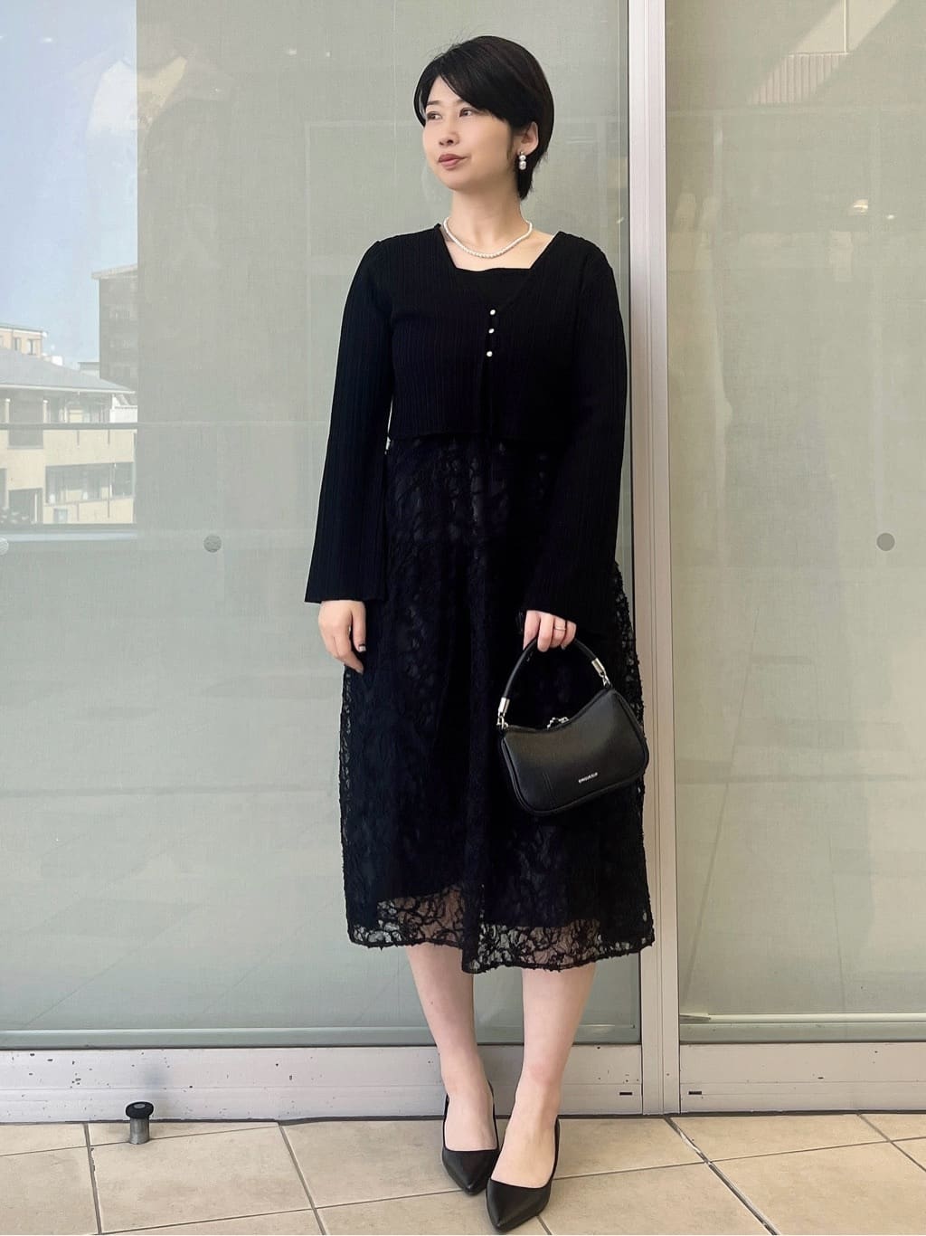 yo-koさんの「OPAQUE.CLIP｜《ツインセット》カーディガン&times;ニットドッキングワンピース【洗濯機OK】」を使ったコーディネート