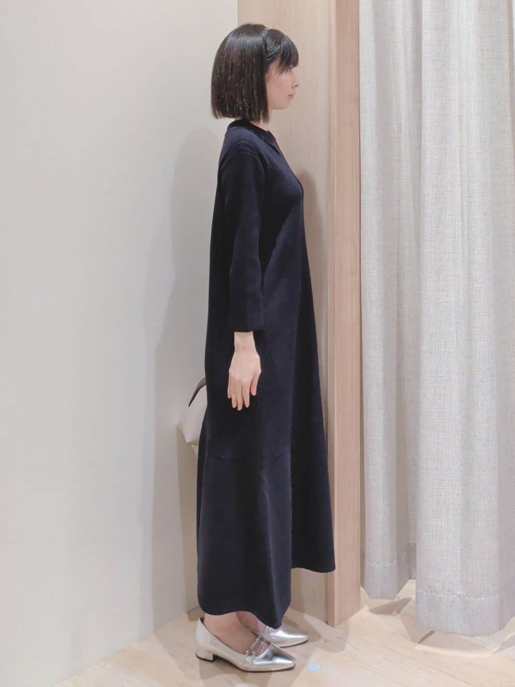 Yuiさんの「grove｜高評価！【洗える】大人の上品ポロニットワンピース」を使ったコーディネート