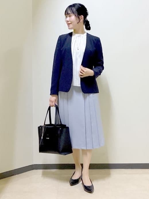  beni_gingerさんの「Reflect｜【SS-4Lサイズ／通勤／セットアップ可】ノーカラージャケット」を使ったコーディネート