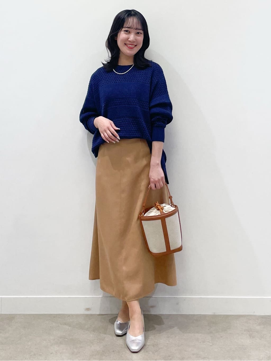 yukariさんの「Reflect｜【レイヤードにおすすめ◎】メッシュ風ドライタッチニット」を使ったコーディネート