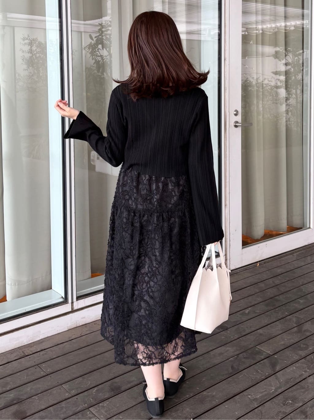 みさかさんの「index｜《ツインセット》カーディガン&times;ニットドッキングワンピース【洗濯機OK】」を使ったコーディネート