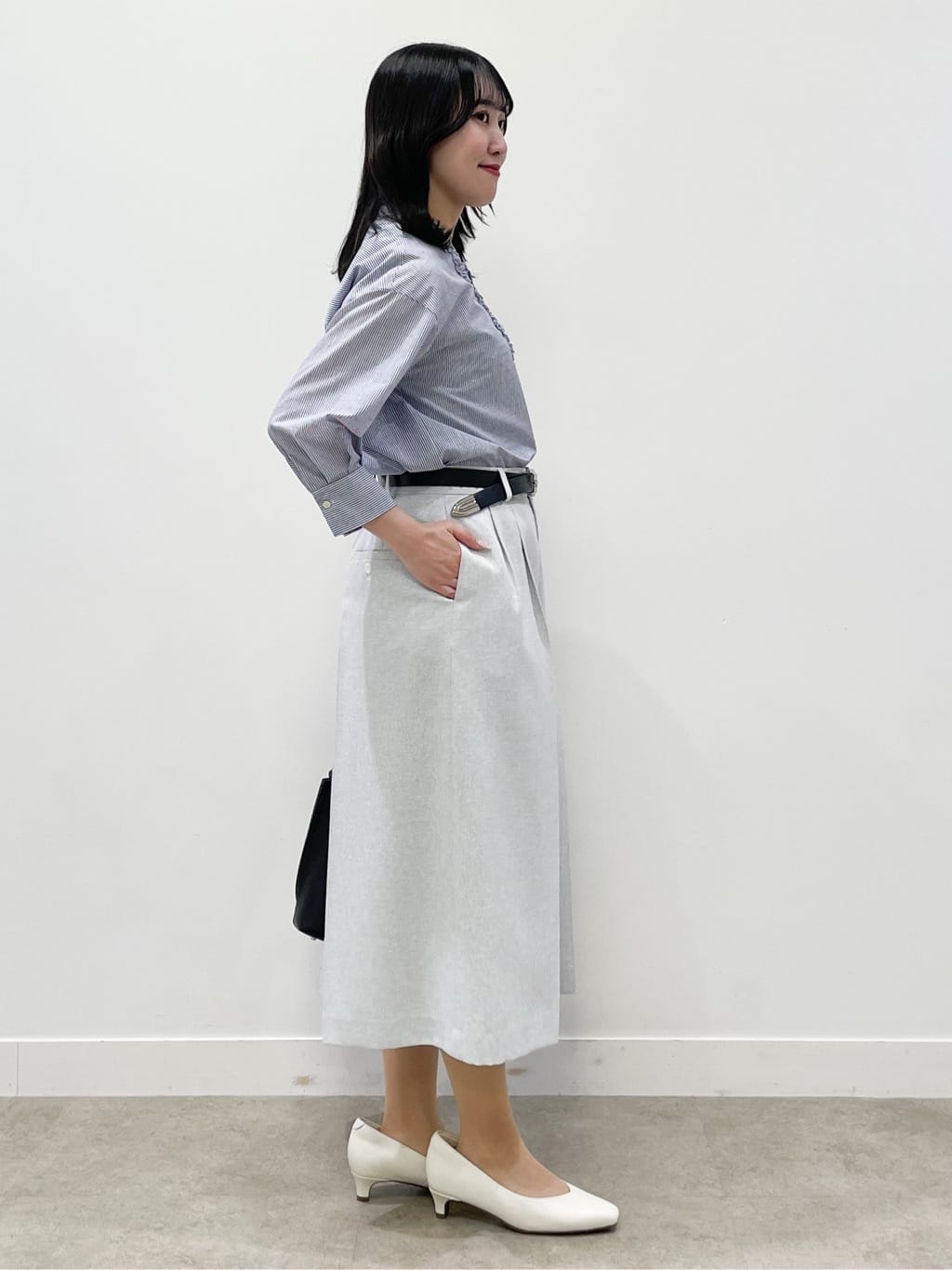yukariさんの「Reflect｜【接触冷感】八分袖フロントフリルブラウス」を使ったコーディネート