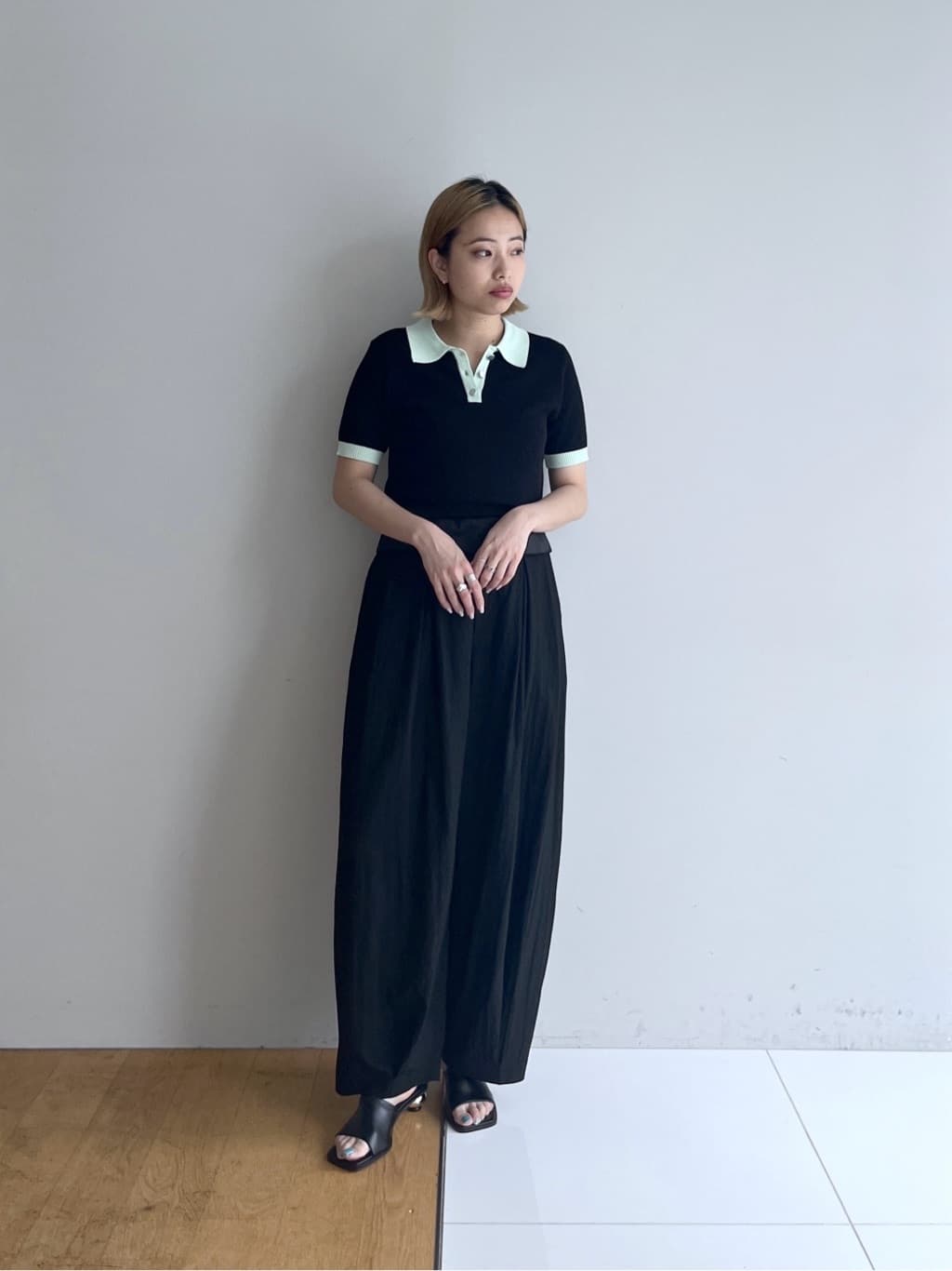 Harukaさんの「INDIVI｜ジャカードポロニット」を使ったコーディネート