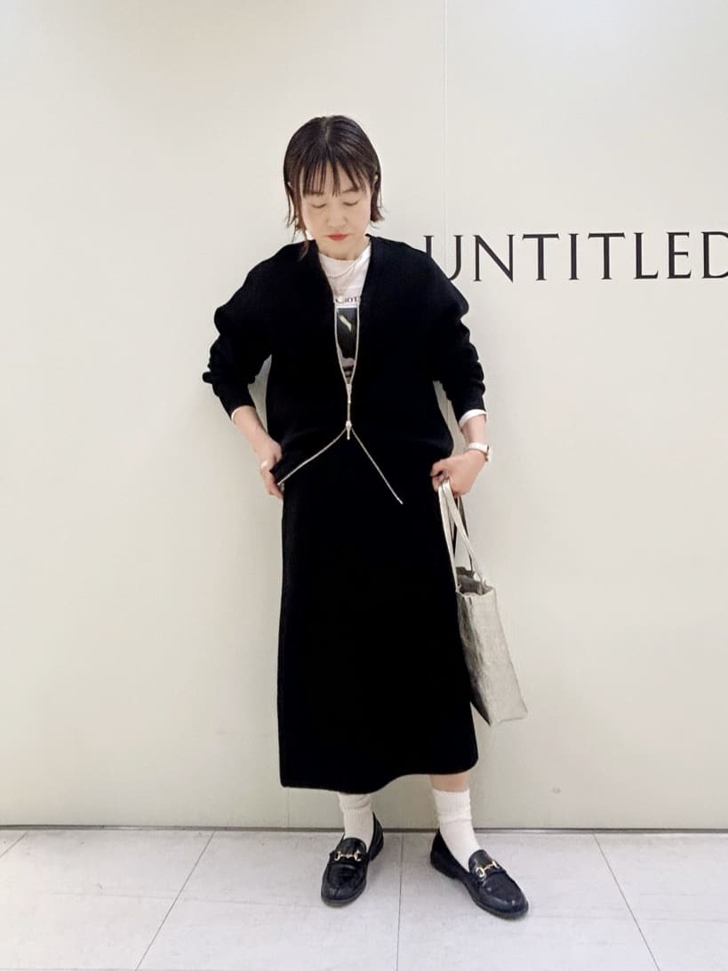 Mikiさんの「UNTITLED｜【セットアップ可/ウエストゴム】Aラインニットスカート」を使ったコーディネート