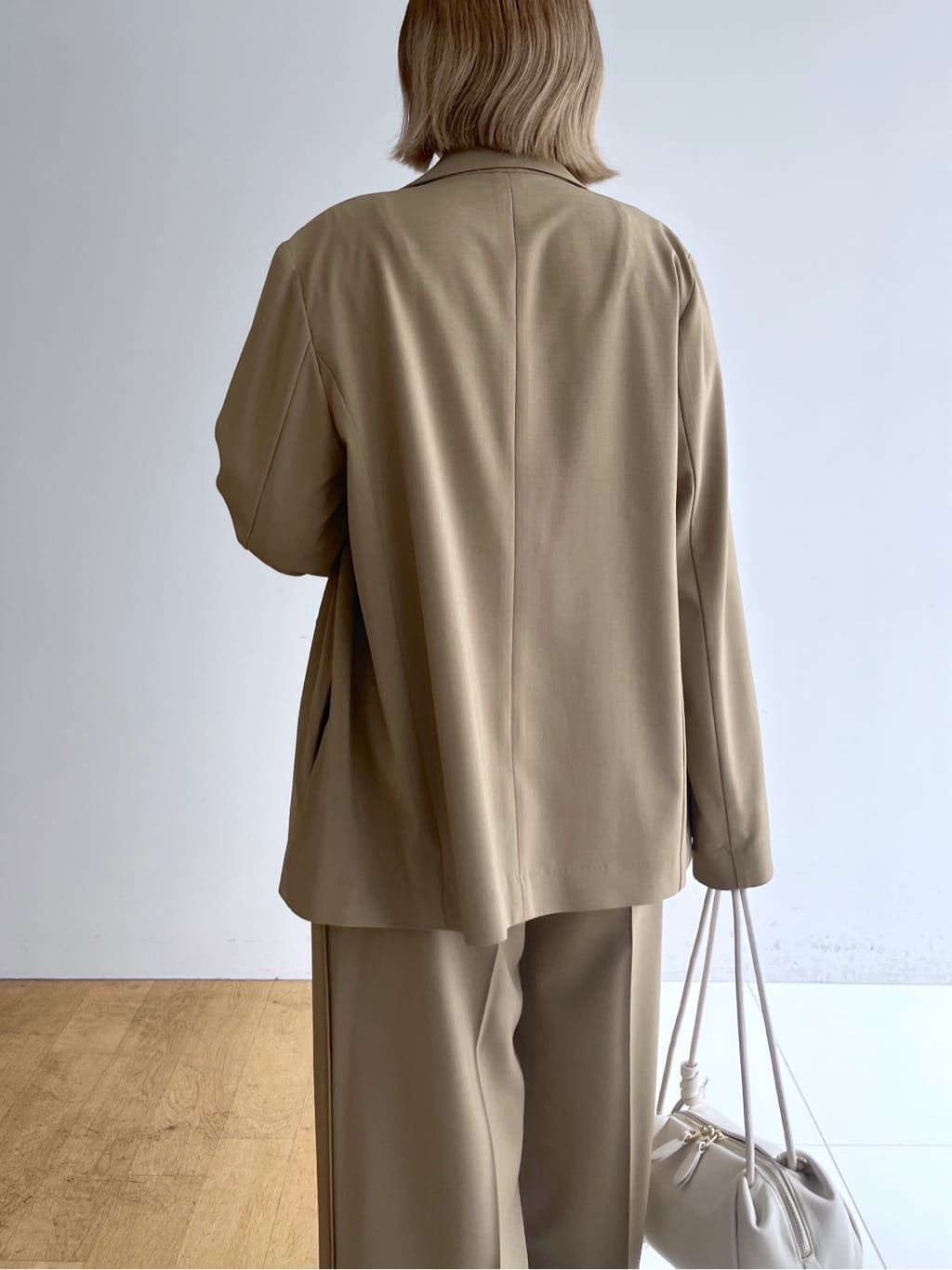 Harukaさんの「INDIVI｜Comfy SET UP｜ダブルブレストイージージャケット【セットアップ対応／通勤／カセット服／接触」を使ったコーディネート