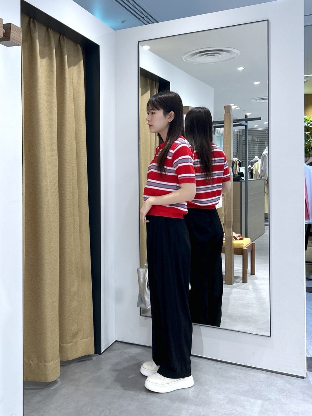 Renoさんの「INDIVI｜ジャカードポロニット」を使ったコーディネート