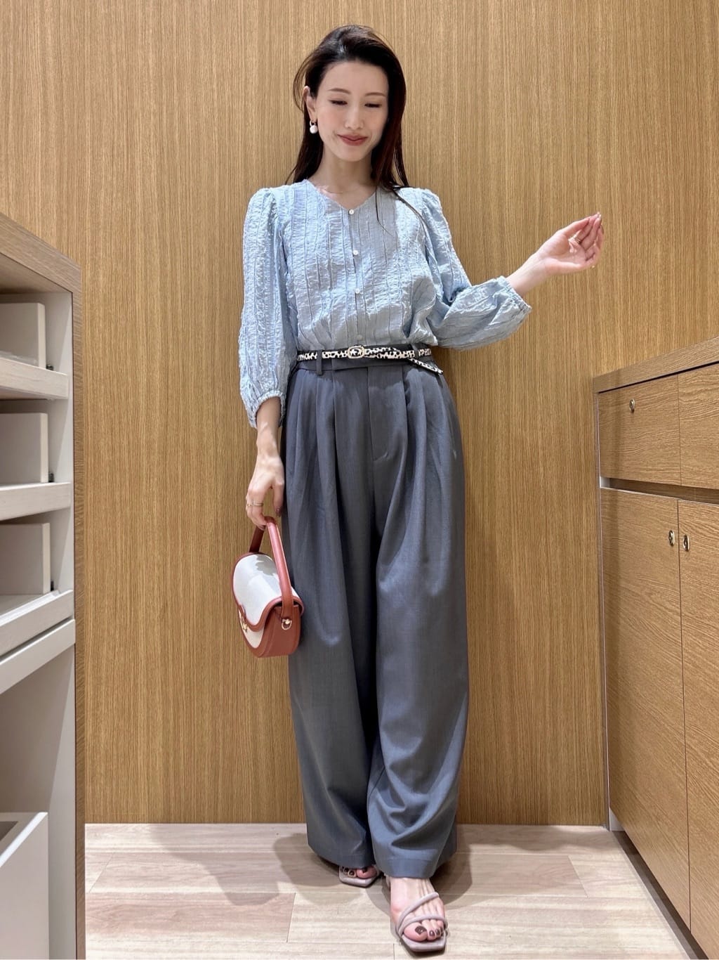 maiさんの「OPAQUE.CLIP｜フリンジジャカードブラウス【洗濯機OK】」を使ったコーディネート
