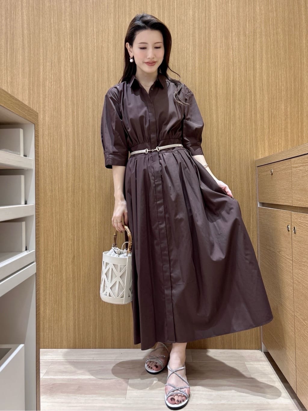 maiさんの「OPAQUE.CLIP｜リボンベルト付きシャツワンピース【洗濯機OK／防シワ加工】」を使ったコーディネート