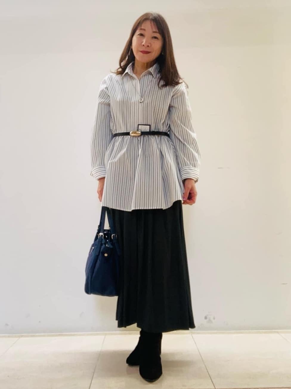 kurodaさんの「Reflect｜【レイヤードにおすすめ◎】ペプラムデザインシャツ」を使ったコーディネート