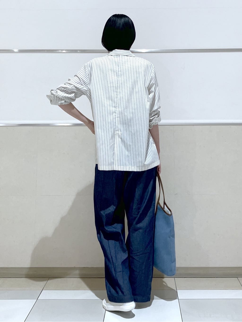 eriko さんの「Dessin｜【セットアップ可/洗える】ストライプシャツジャケット」を使ったコーディネート